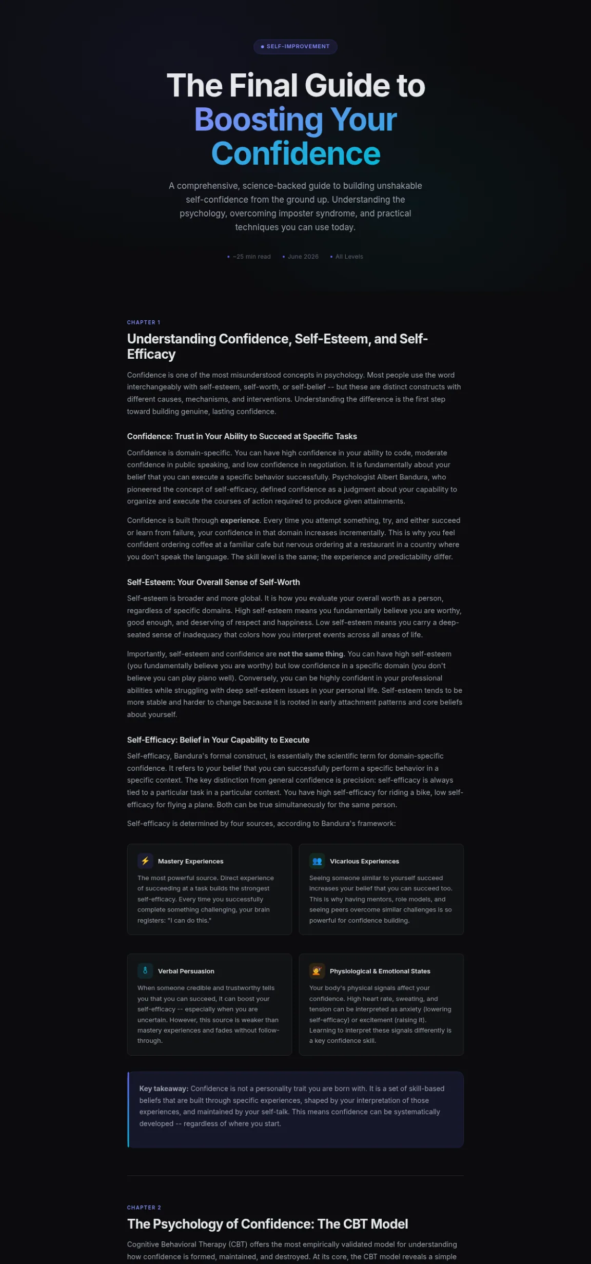 Preview of the first section of the Boosting Your Confidence guide