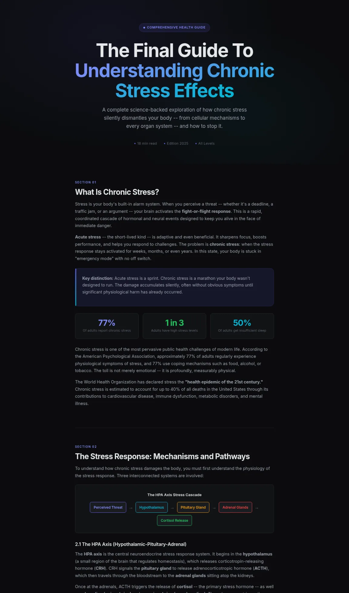 Preview of the first section of the Chronic Stress Effects guide
