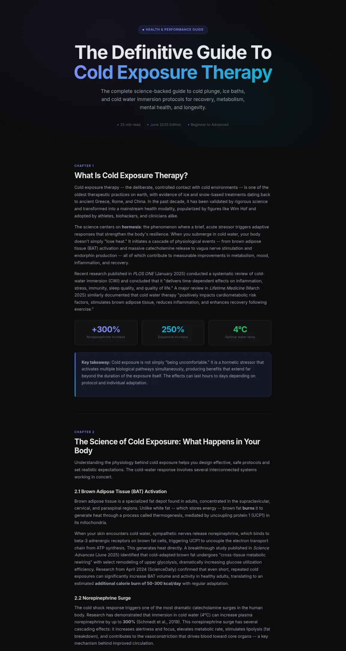 Preview of the first section of the Cold Exposure Therapy guide