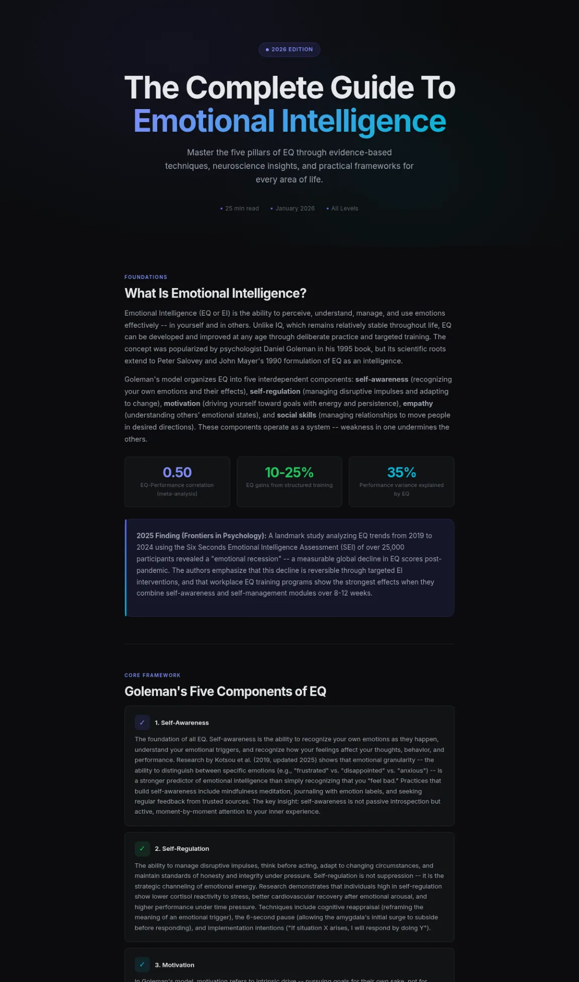 Preview of the first section of the Emotional Intelligence guide