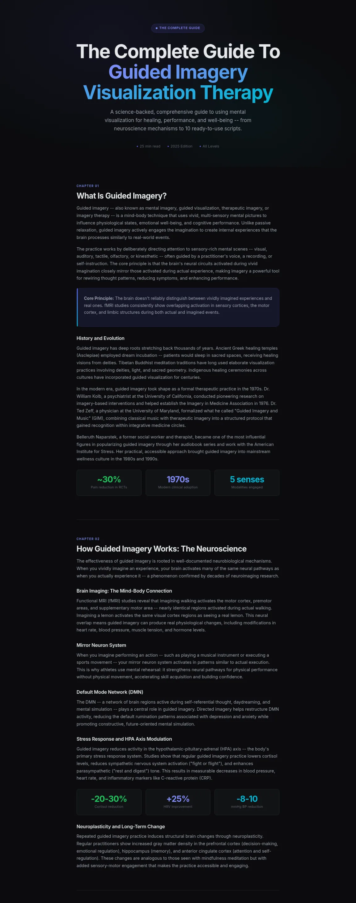 Preview of the first section of the Guided Imagery guide
