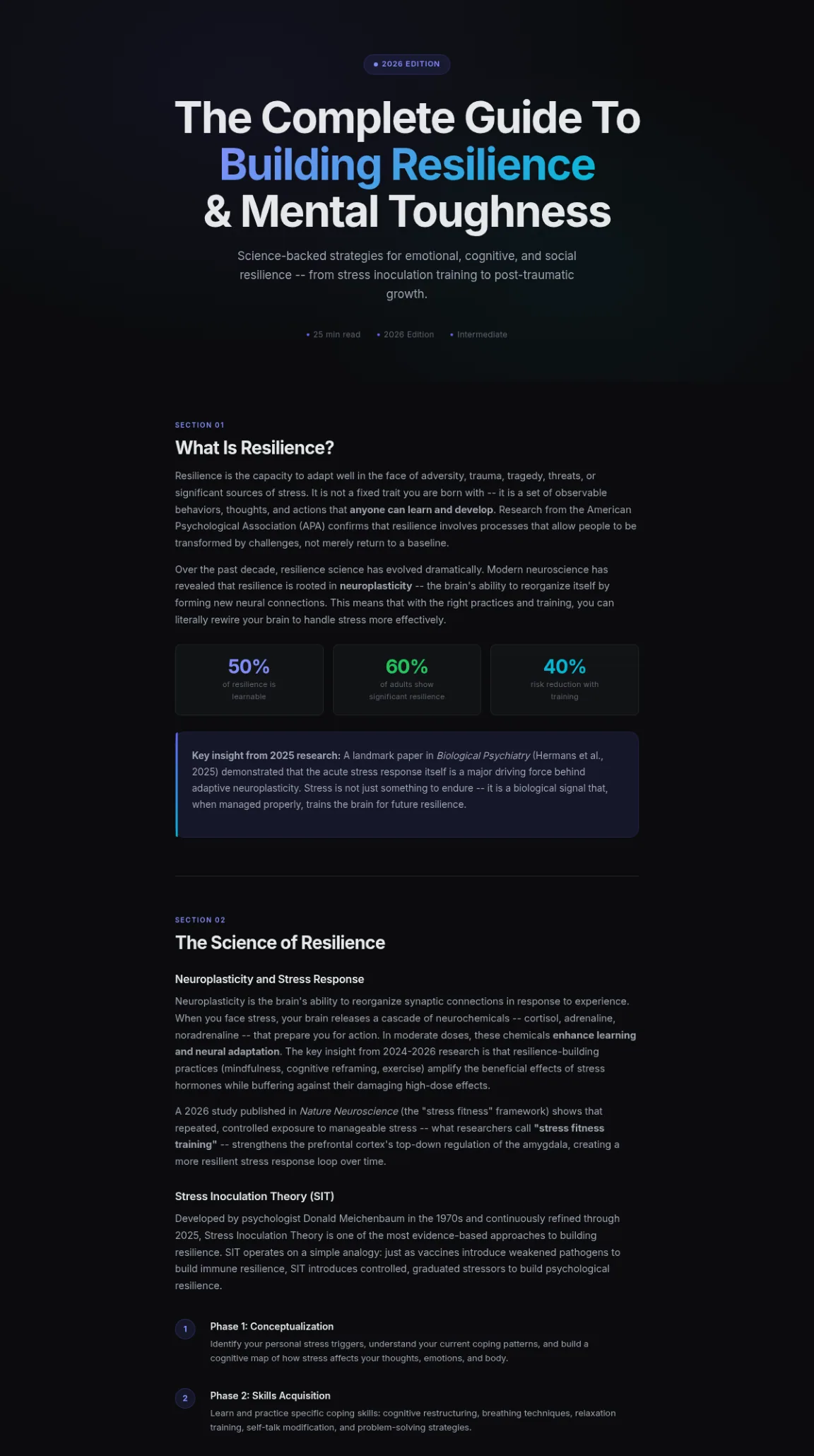 Preview of the first section of the Resilience guide