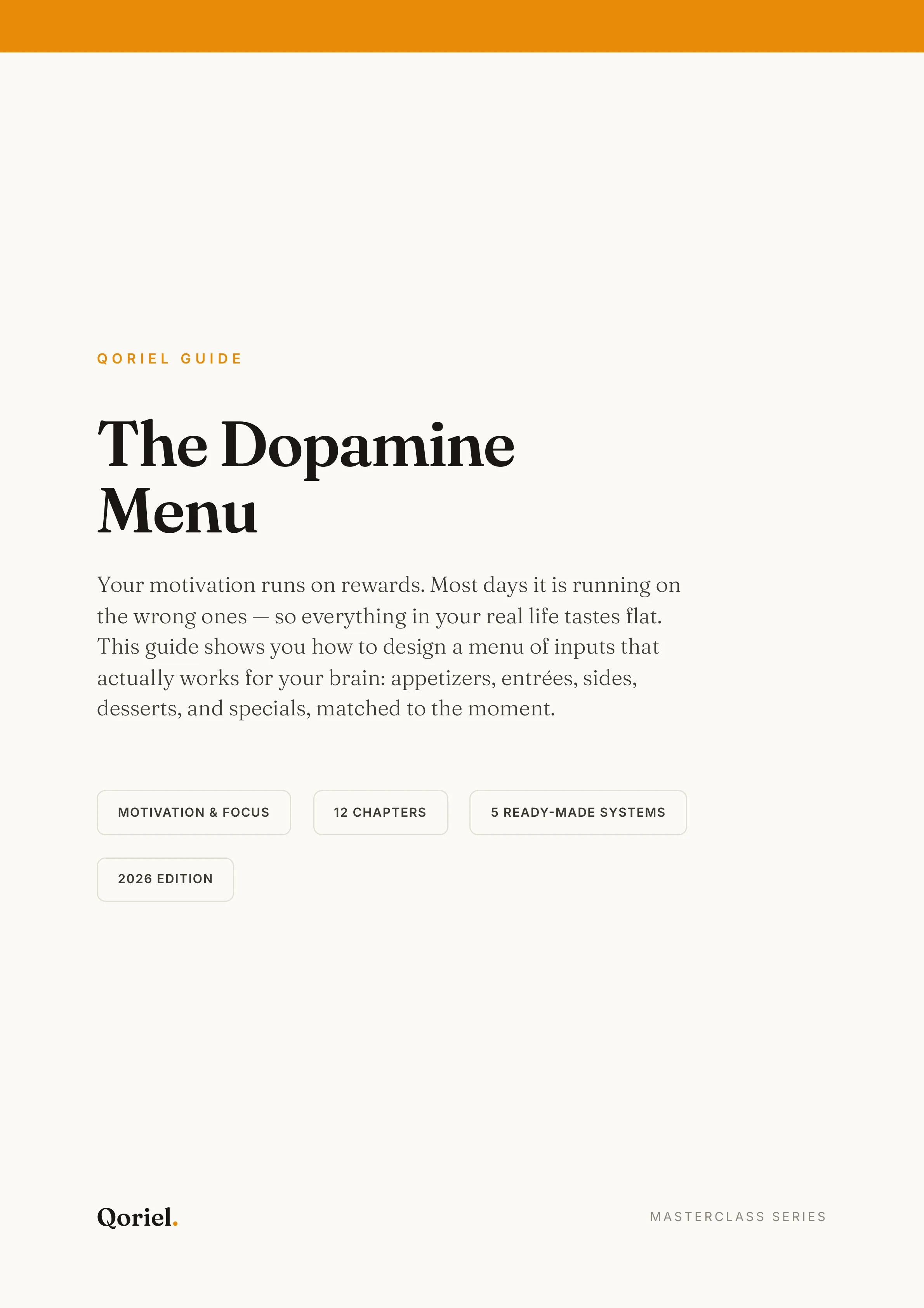 Preview of the first section of the The Dopamine Menu guide