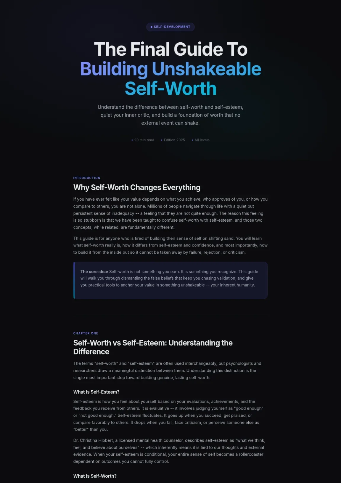 Cover preview of Building Unshakeable Self Worth