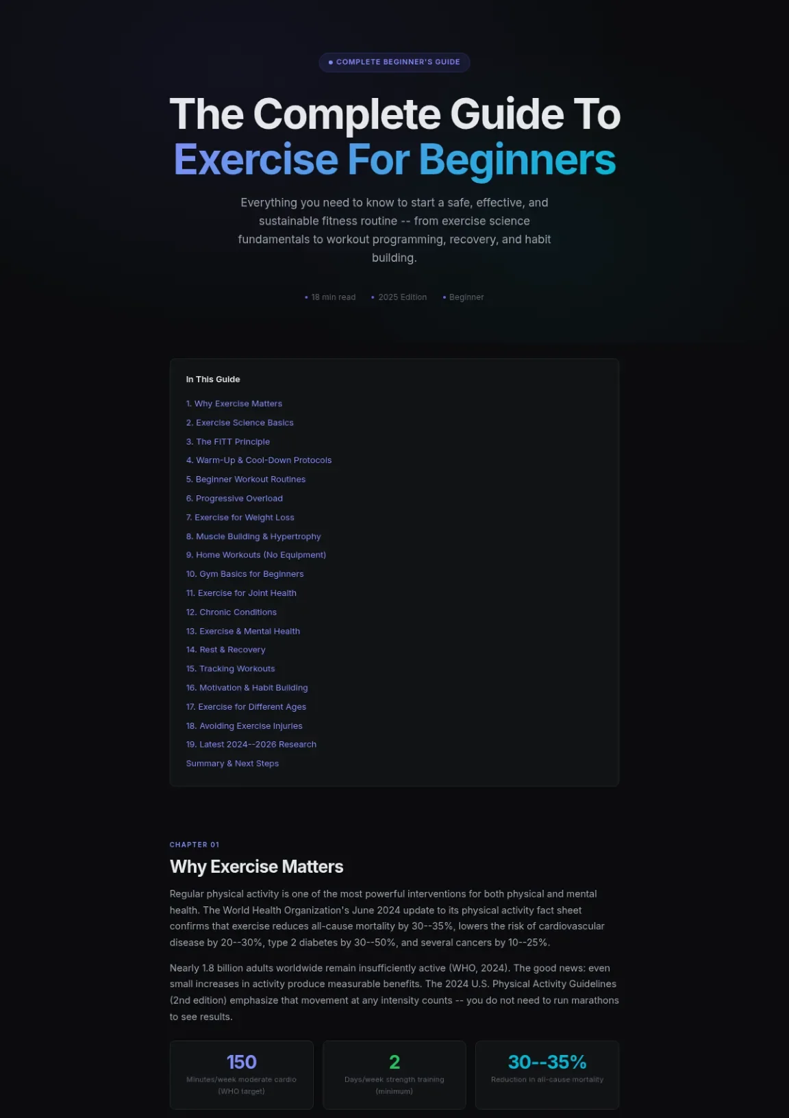 Cover preview of Exercise For Beginners