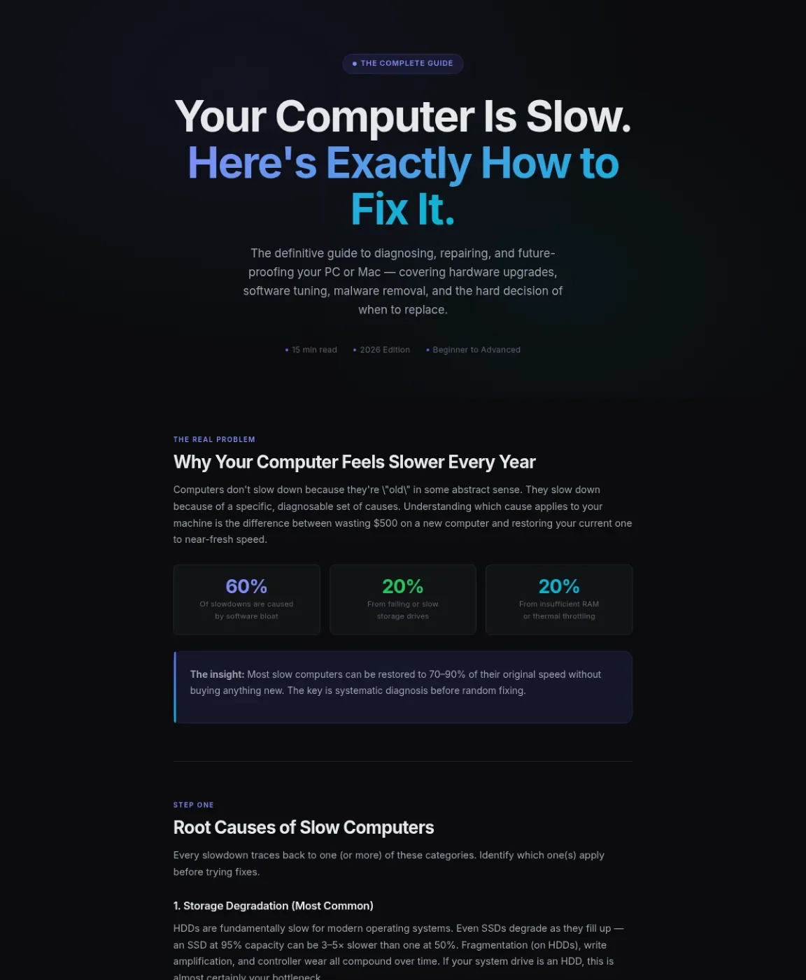 Cover preview of Fixing Slow Computers
