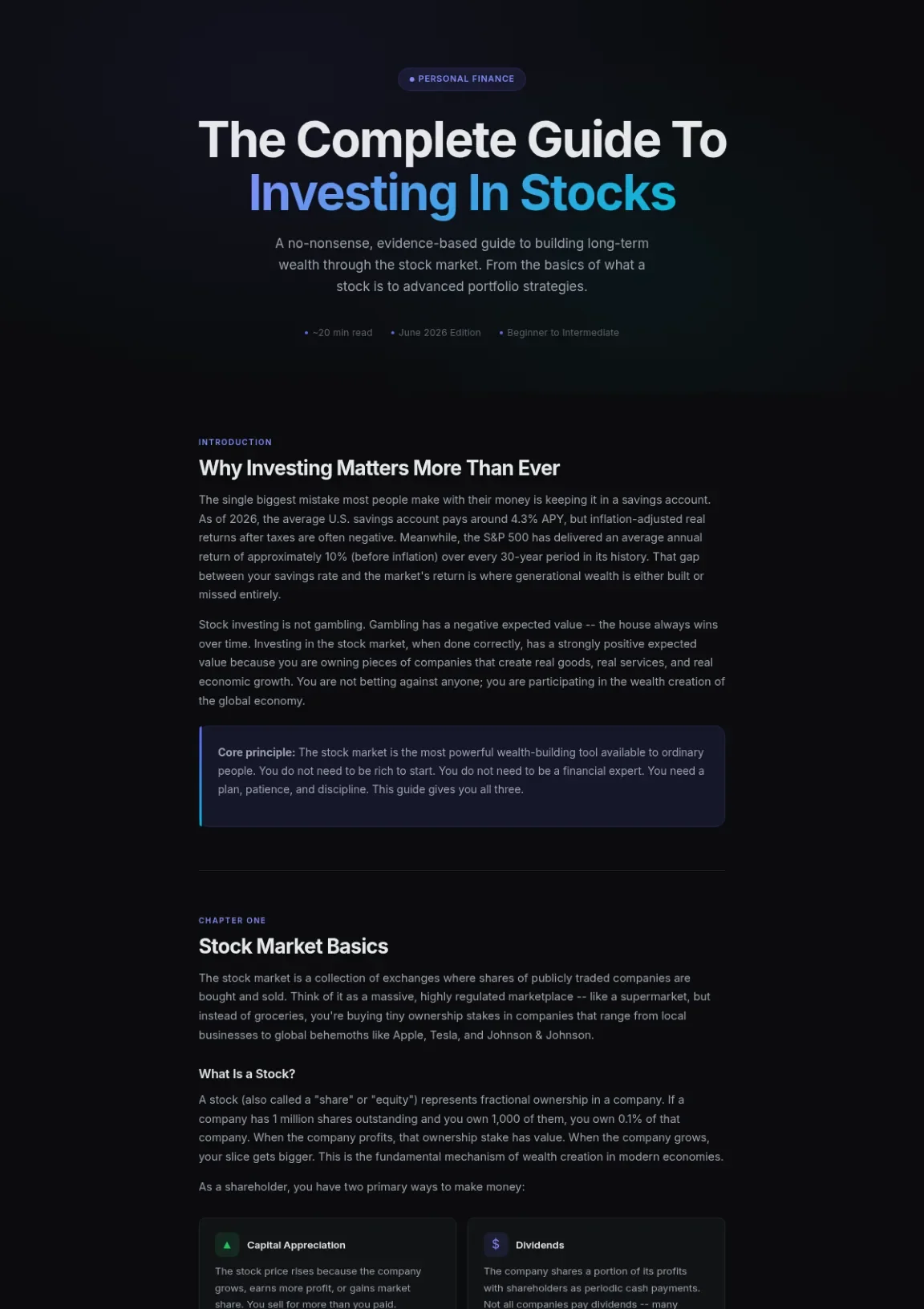 Cover preview of Investing In Stocks