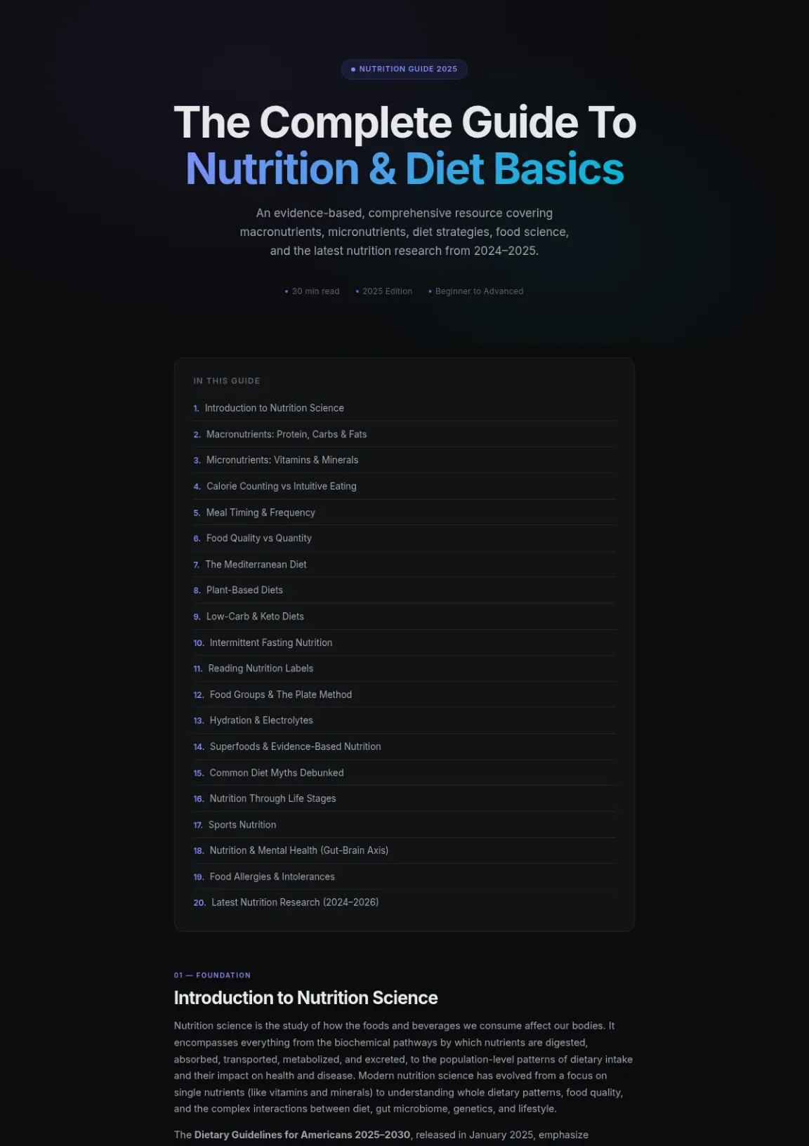 Cover preview of Nutrition And Diet Basics