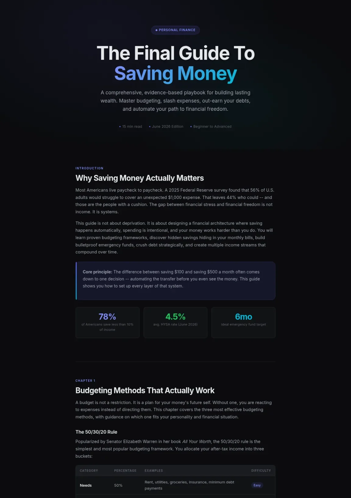 Cover preview of Saving Money