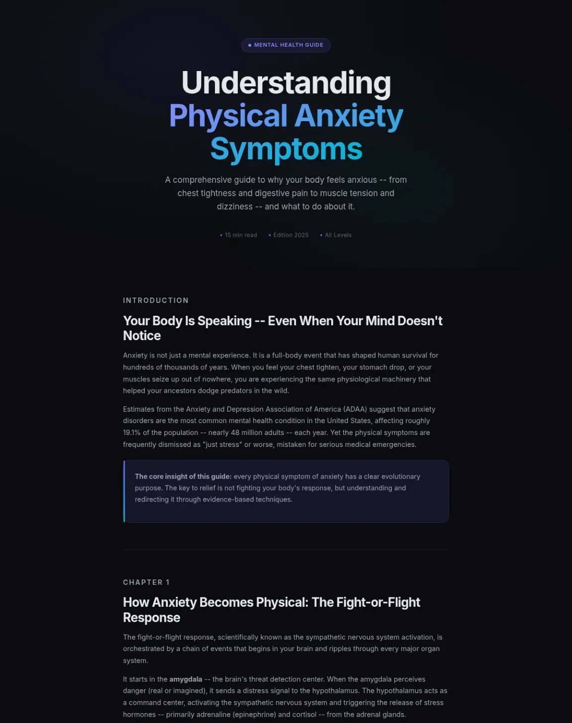 Cover preview of Understanding Physical Anxiety Symptoms